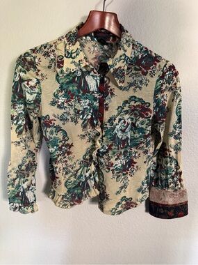 Custo Barcelona VINTAGE ruffle button-up shirt Y2K 90’s aesthetic Size 1